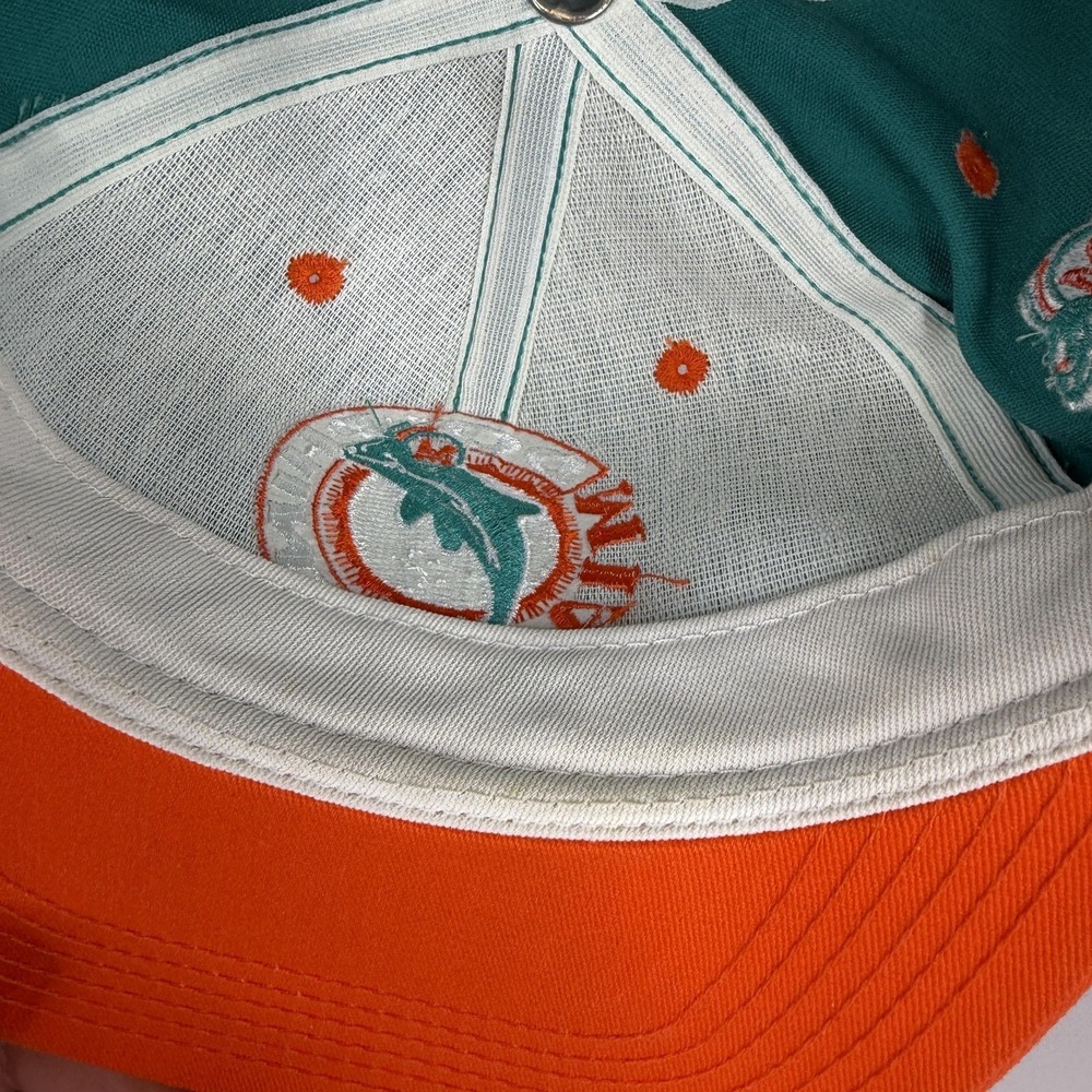Vintage Miami Dolphins Hat Cap Strap Back Mens One Size Green NFL #1 Apparel - Picture 7 of 10